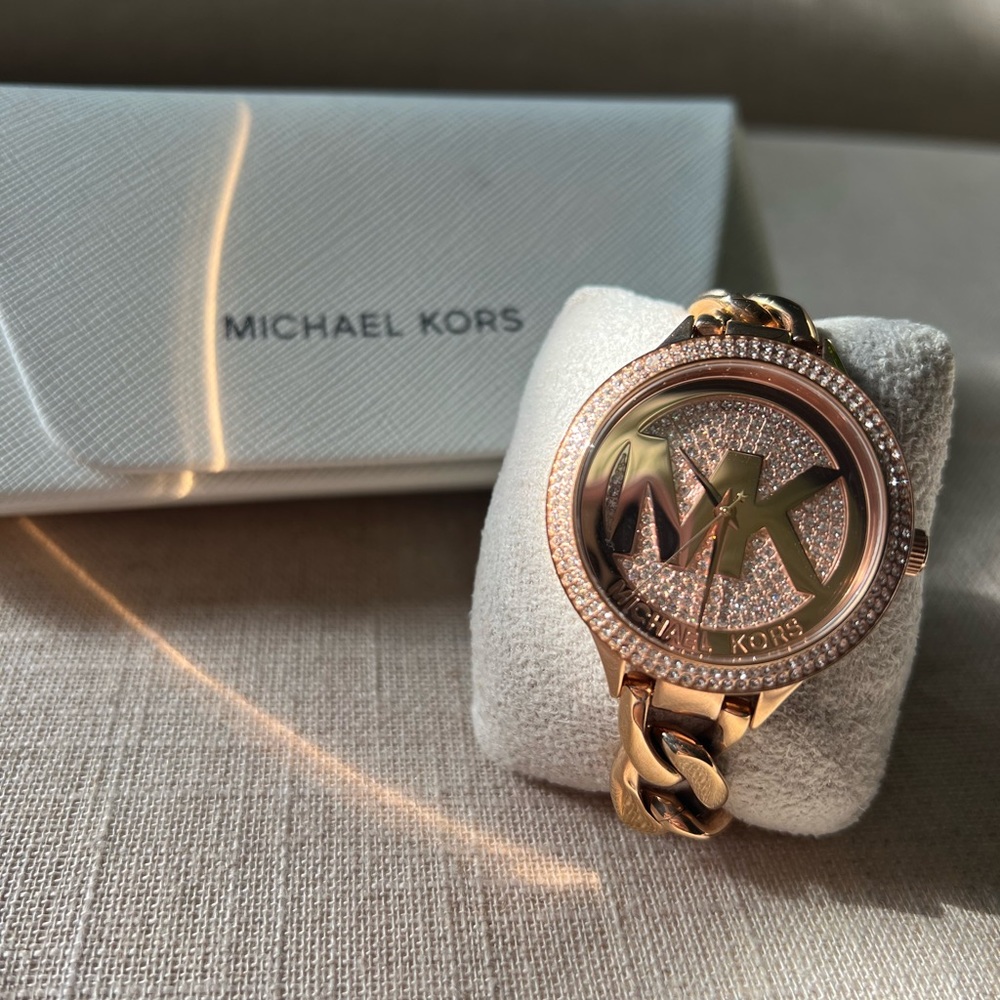 Michael Kors Slim Runway Three-Hand Watch in Rose Gold